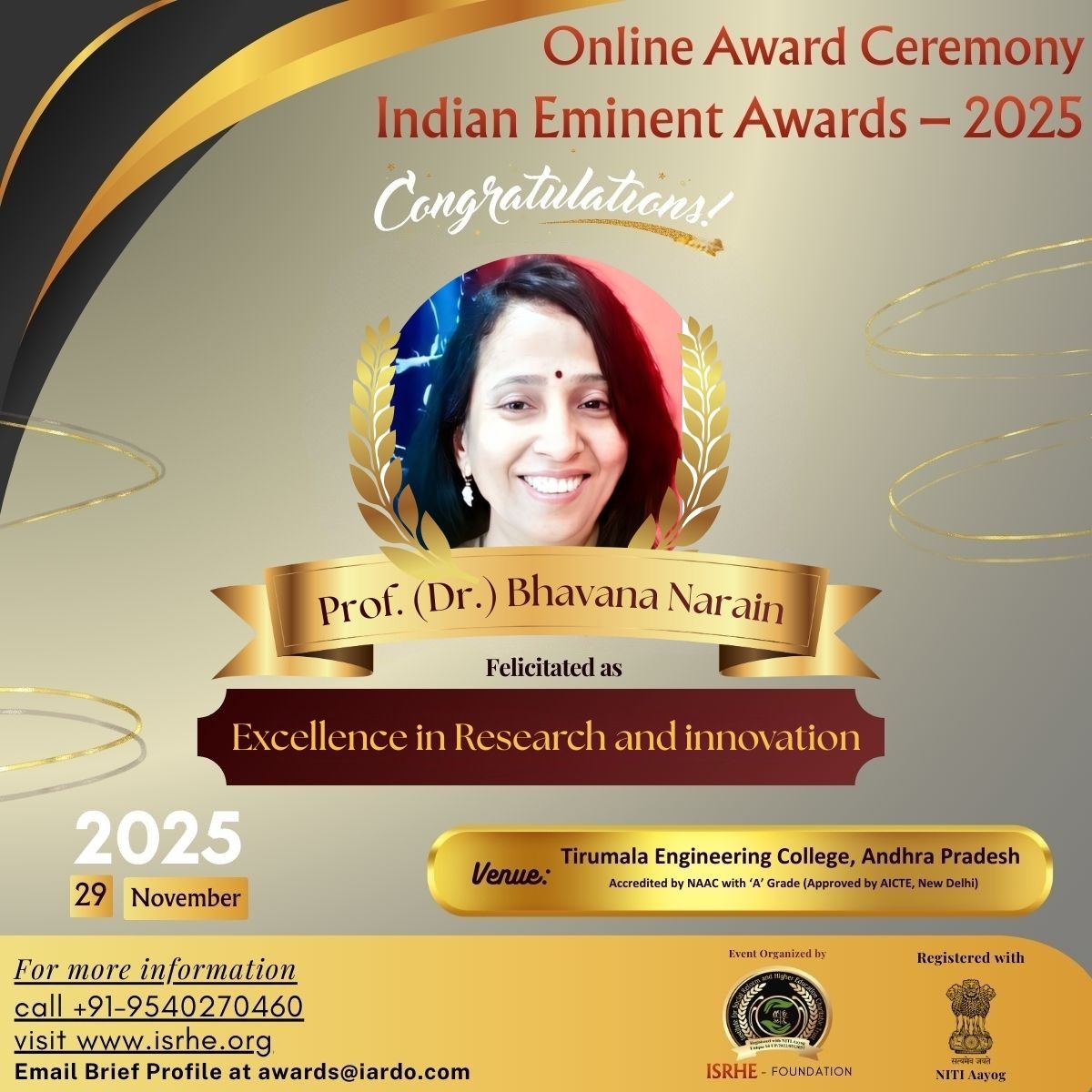 Prof. (Dr.) Bhavana Narain